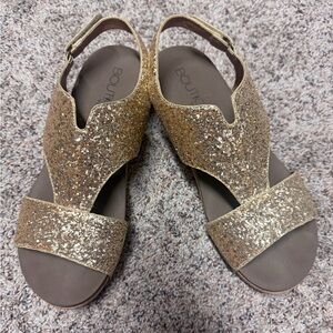 Boutique Gold Glitter Slingback Sandals